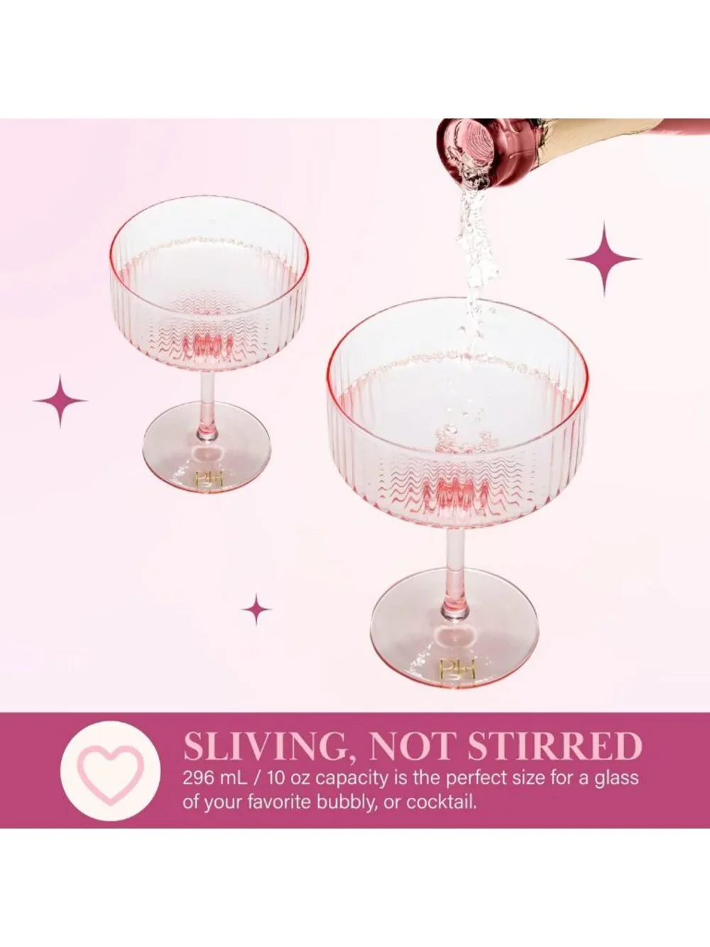 Elegant Ribbed Coupe Cocktail Glass Set - Fluted Glassware for Champagne